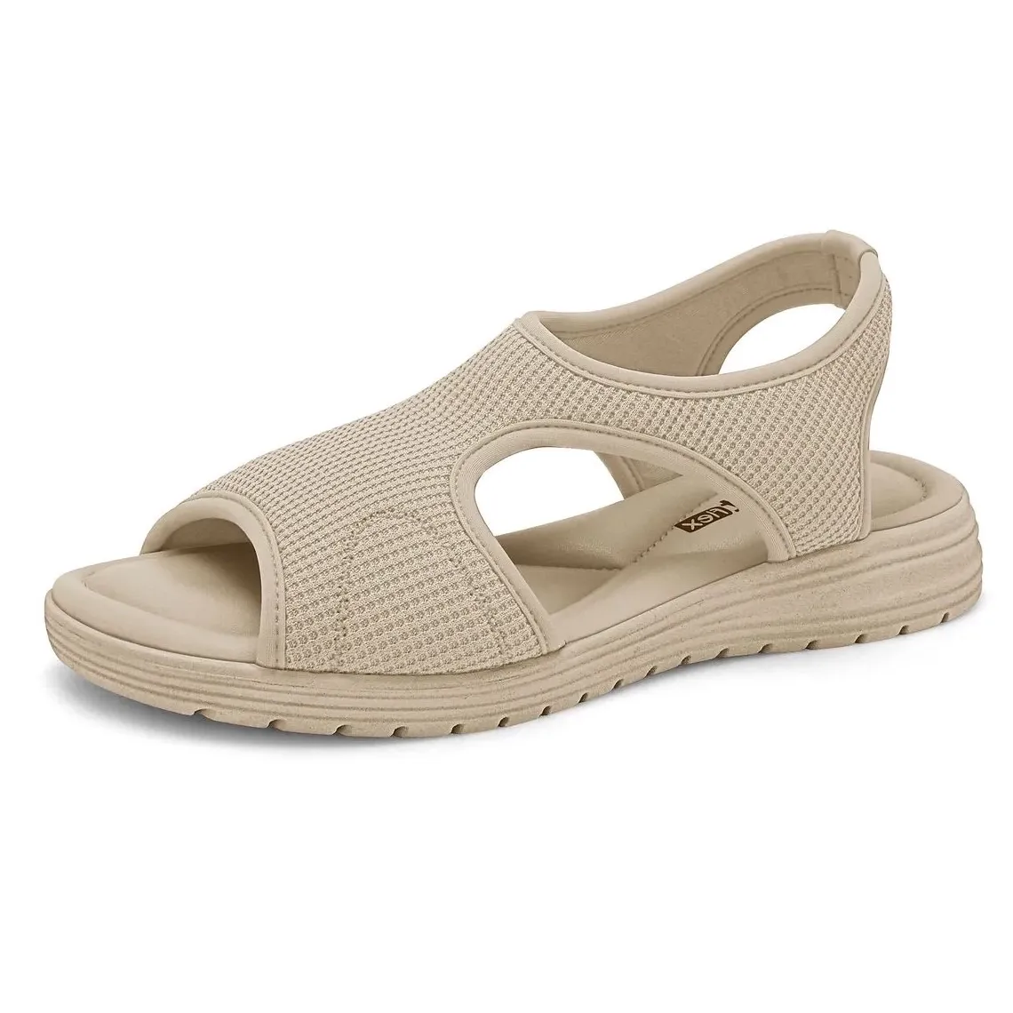 Sandália Comfortflex bege com design ergonômico e solado antiderrapante